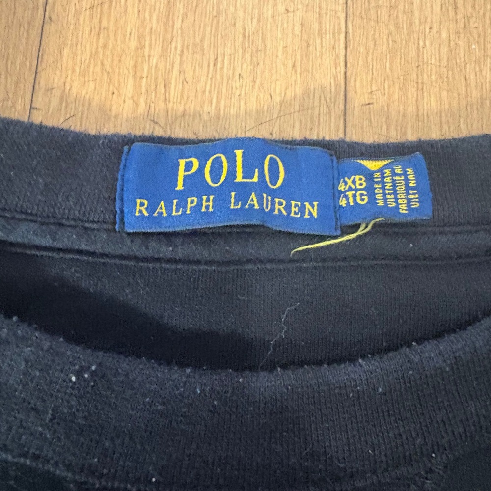 Polo Ralph Lauren Sweatshirt Mens 4XB Black Green Sash Big Pony Crest Pullover - Picture 3 of 10